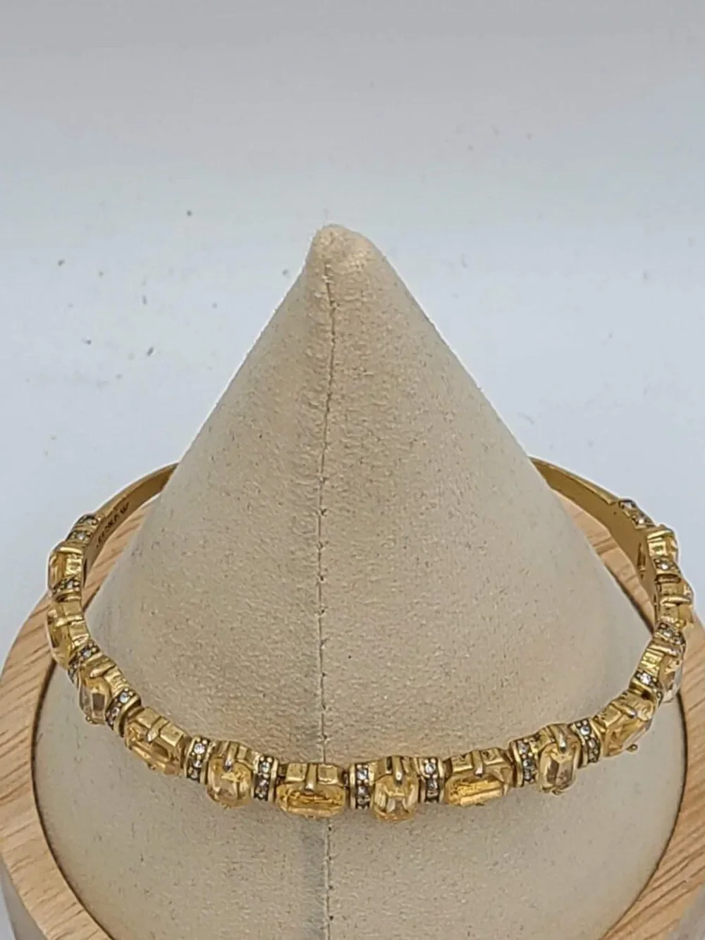 J Crew Gold Tone Gold Crystal Cuff Bracelet